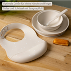 Silicone tableware – Children’s tableware – Bib – Baby tableware – Clay with stars [DE]