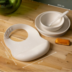 Silicone tableware – Children’s tableware – Bib – Baby tableware – Clay with stars [IT]