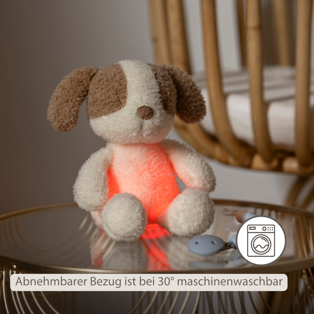 TEDDY Baby Night Light Dog – 25 cm – Soft Baby Plush – Beige [DE]