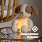 TEDDY Baby Night Light Dog – 25 cm – Soft Baby Plush – Beige [DE]