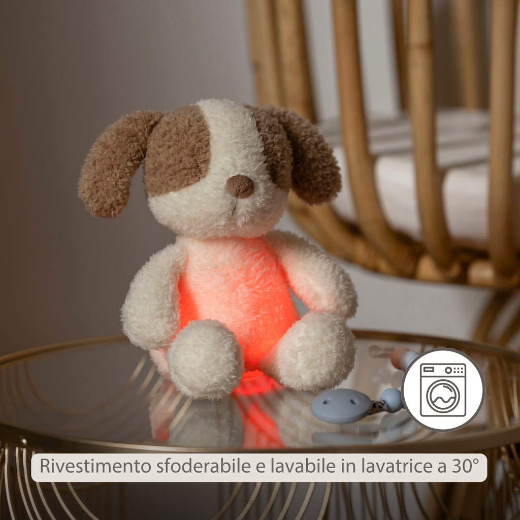 TEDDY Baby Night Light Dog – 25 cm – Soft Baby Plush – Beige [IT]