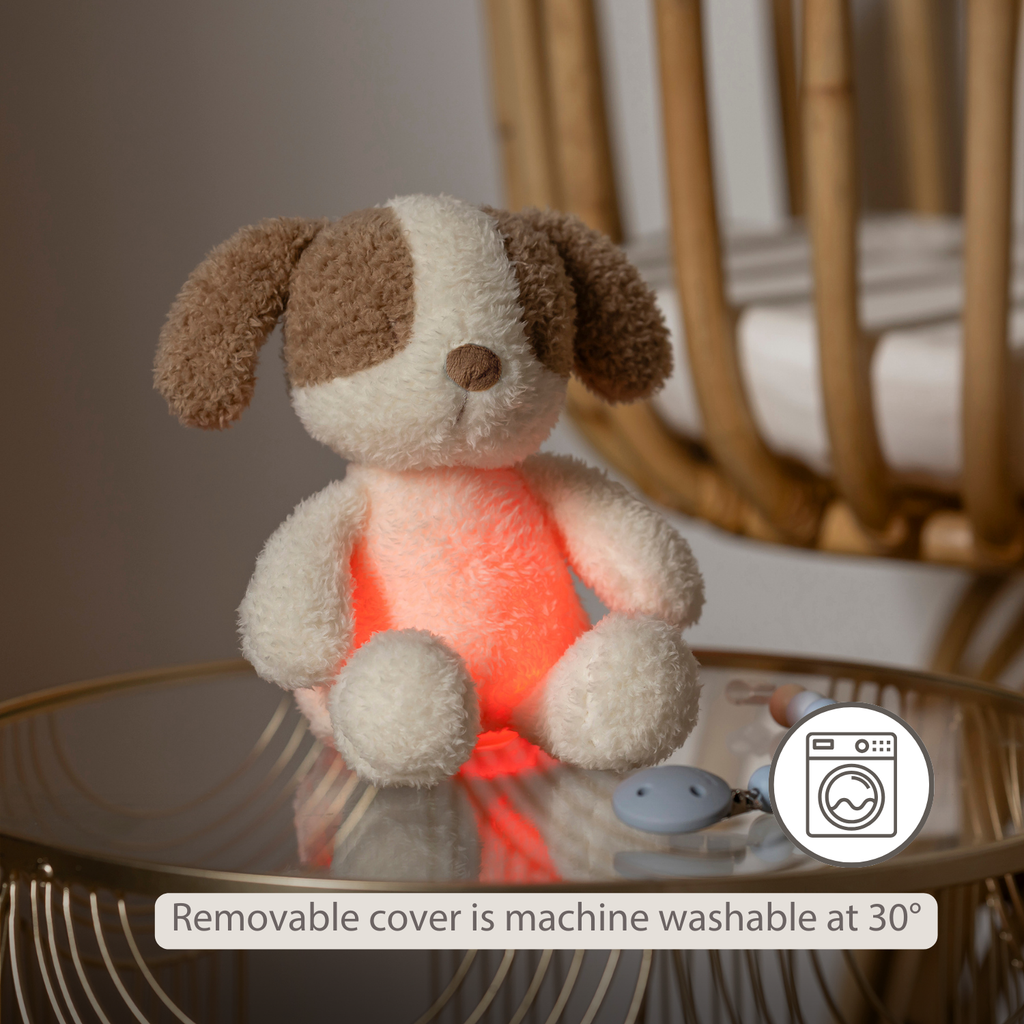 TEDDY Baby Night Light Dog – 25 cm – Soft Baby Plush – Beige [EN]