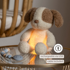 TEDDY Baby Night Light Dog – 25 cm – Soft Baby Plush – Beige [EN]