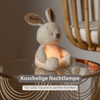 TEDDY Baby Night Light Bunny – 25 cm – Soft Baby Plush – Beige [DE]