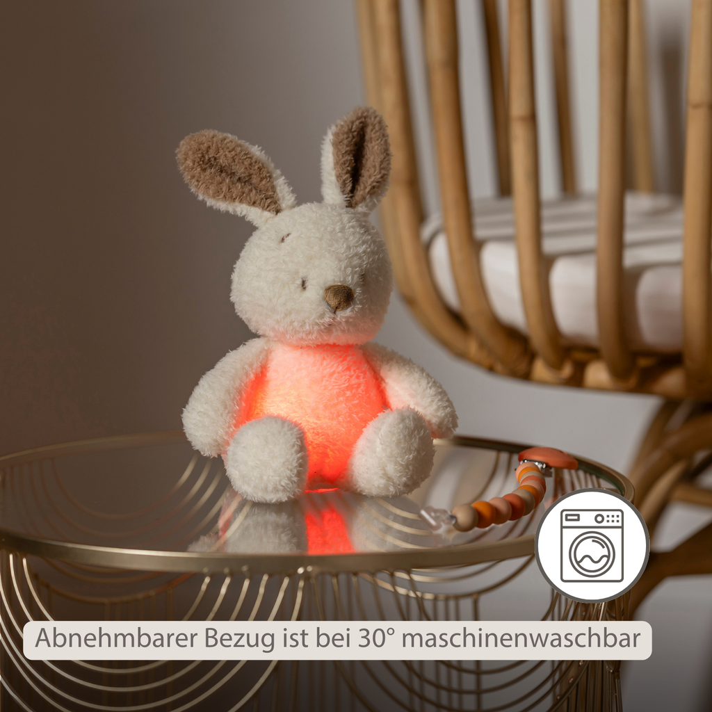 TEDDY Baby Night Light Bunny – 25 cm – Soft Baby Plush – Beige [DE]