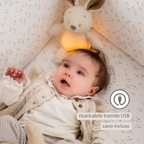 TEDDY Baby Night Light Bunny – 25 cm – Soft Baby Plush – Beige [IT]
