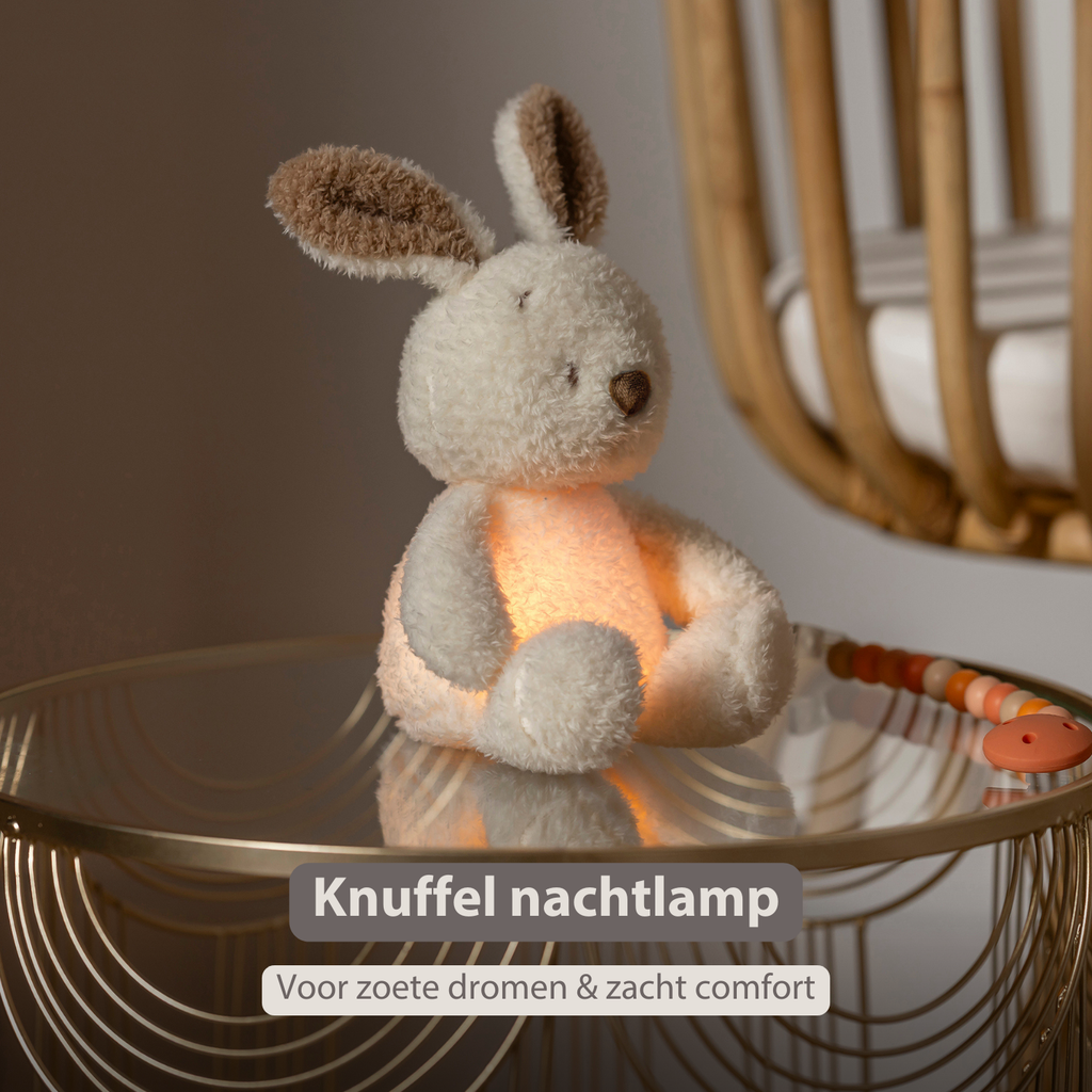 TEDDY Baby Night Light Bunny – 25 cm – Soft Baby Plush – Beige [NL]