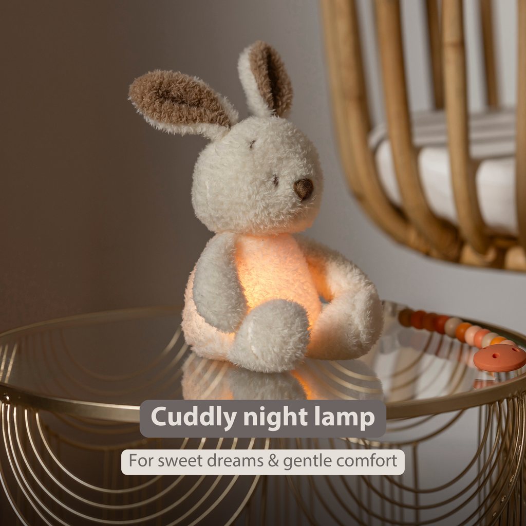 TEDDY Baby Night Light Bunny – 25 cm – Soft Baby Plush – Beige [EN]