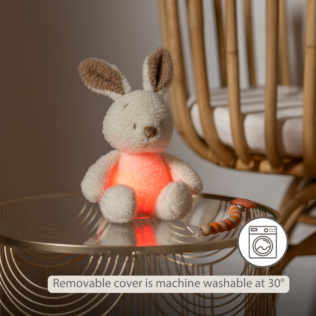 TEDDY Baby Night Light Bunny – 25 cm – Soft Baby Plush – Beige [EN]