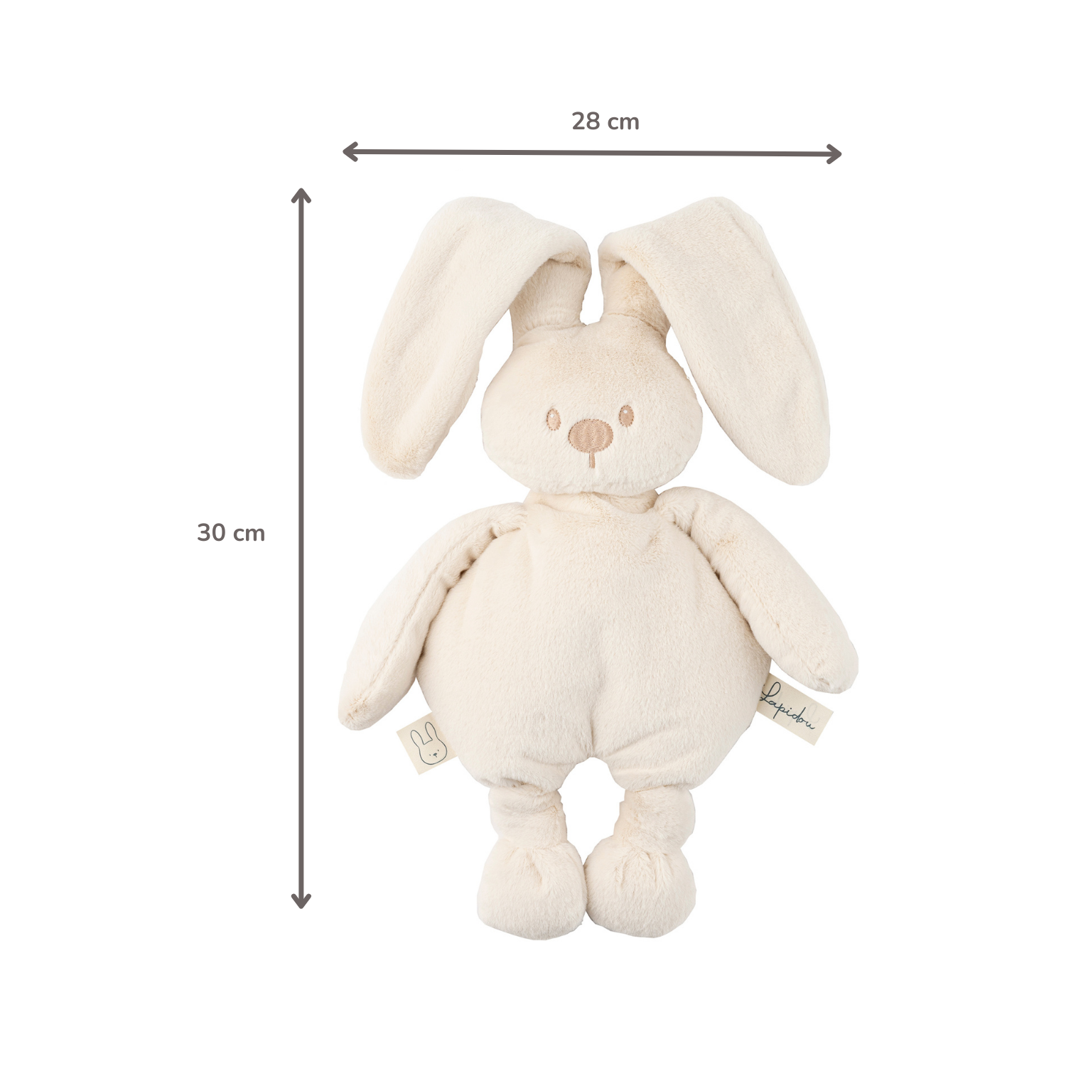Lapidou Cuddly Rabbit - 30 cm - Soft Baby Plush - Sand [ES]