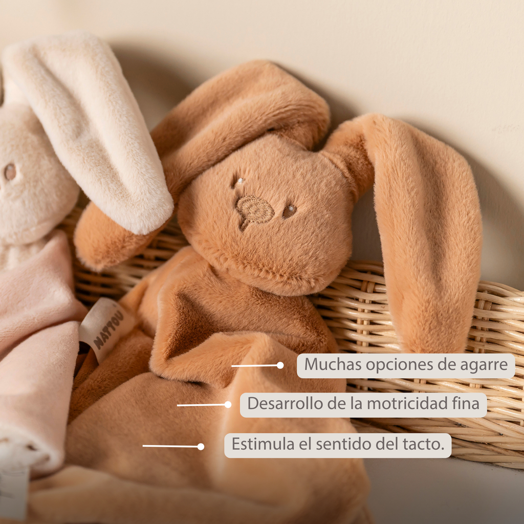 Lapidou Cuddly Rabbit - 30 cm - Soft Baby Plush - Warm Beige [ES]