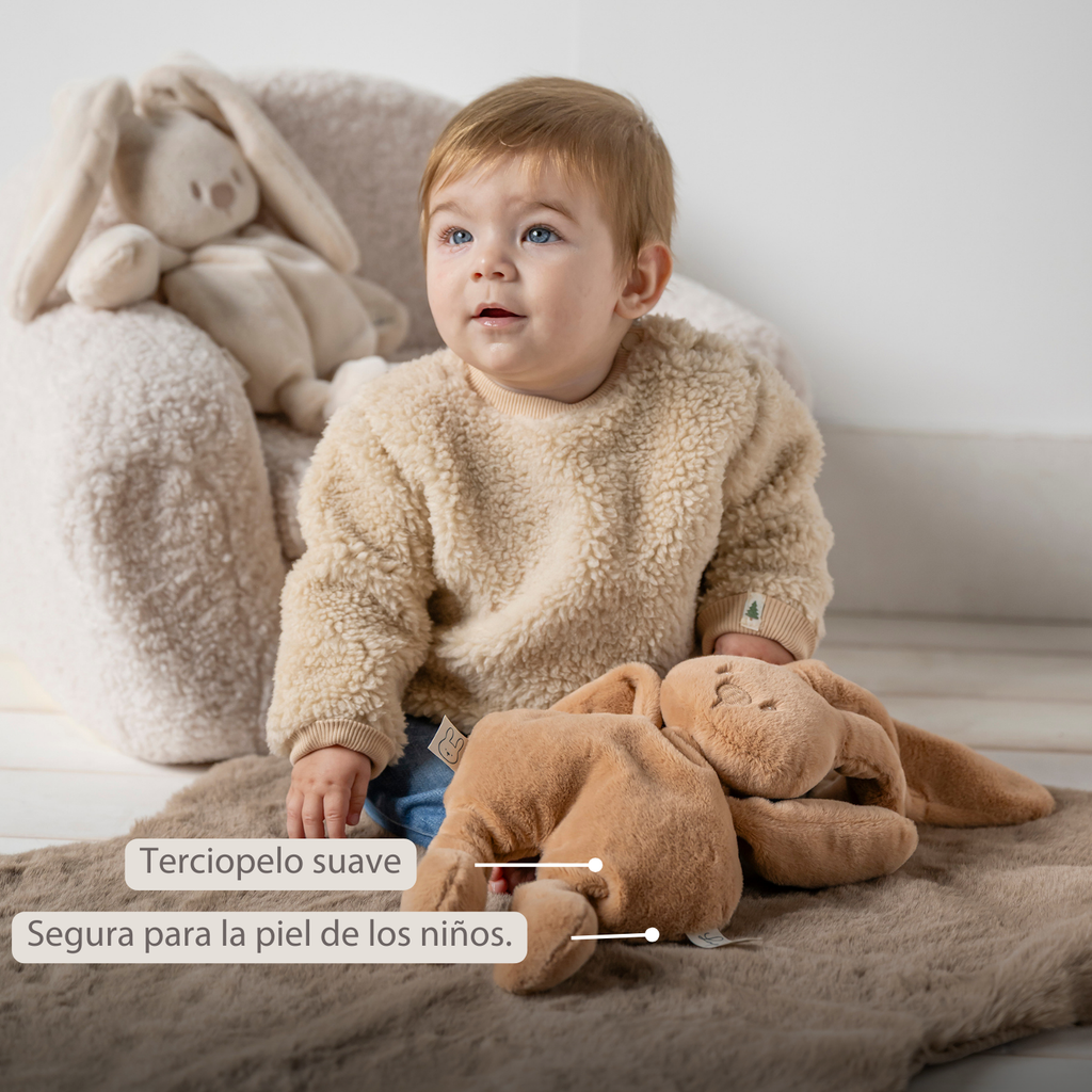 Lapidou Cuddly Rabbit - 30 cm - Soft Baby Plush - Warm Beige [ES]