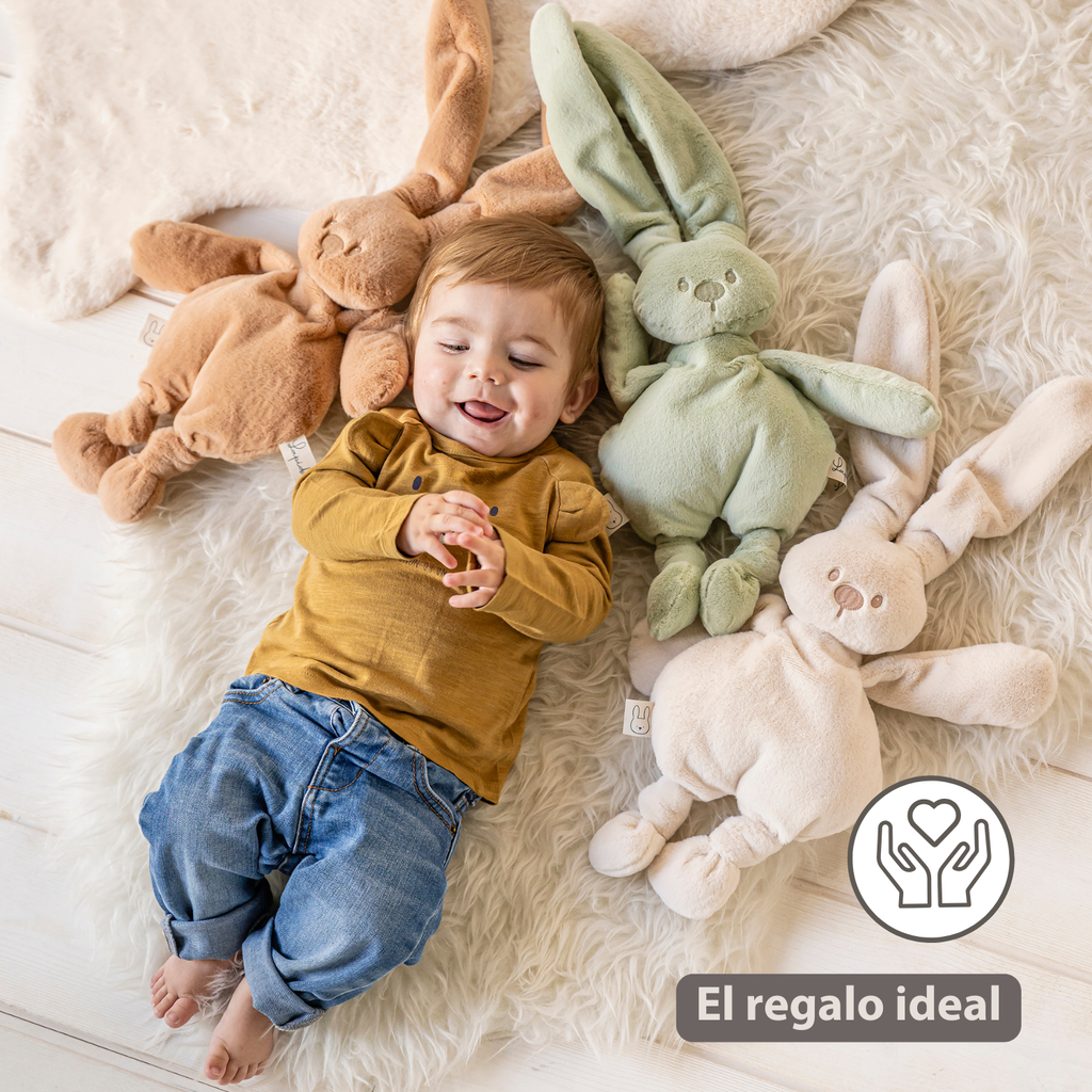 Lapidou Cuddly Rabbit - 30 cm - Soft Baby Plush - Warm Beige [ES]