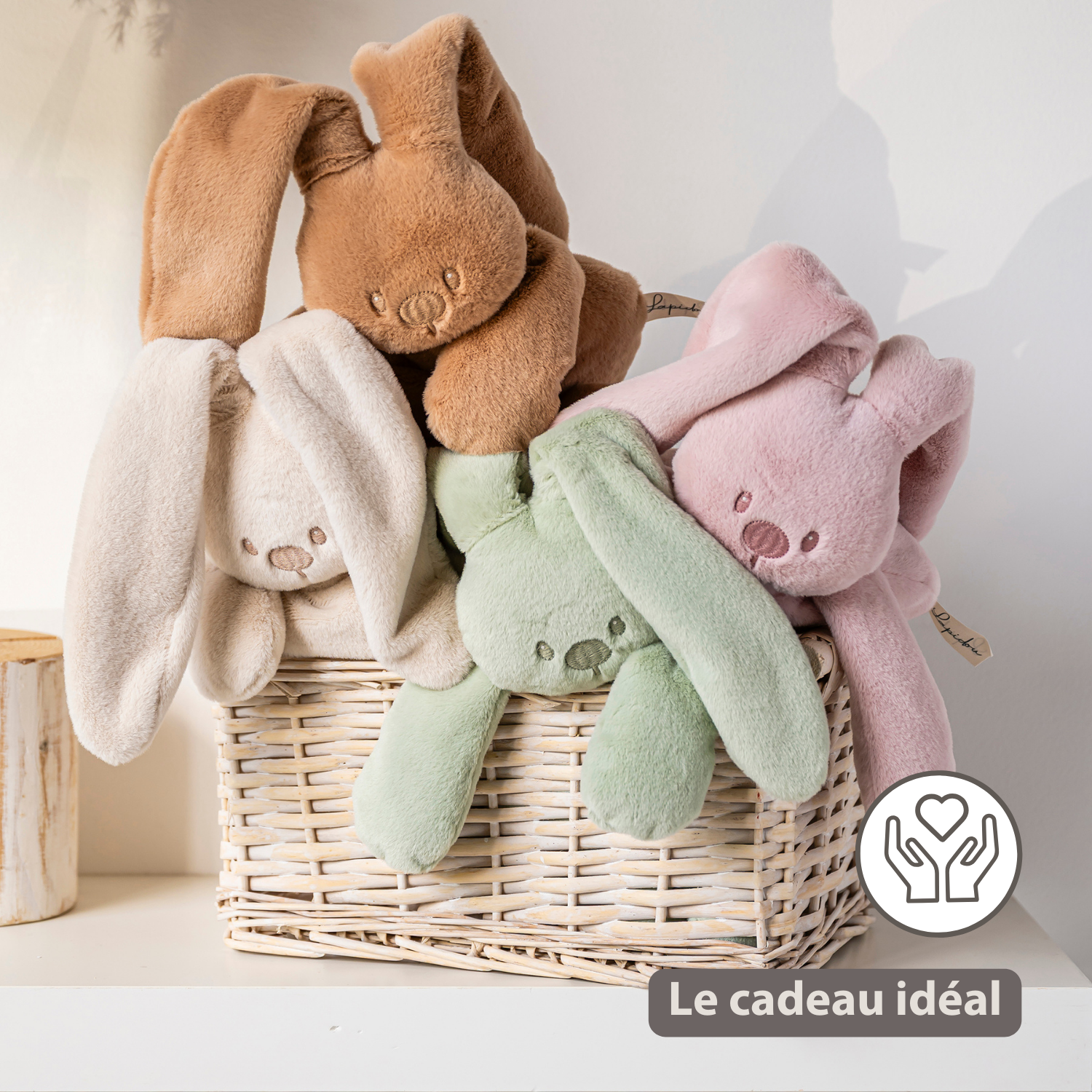Lapidou Cuddly Rabbit - 30 cm - Soft Baby Plush - Warm Beige [FR]