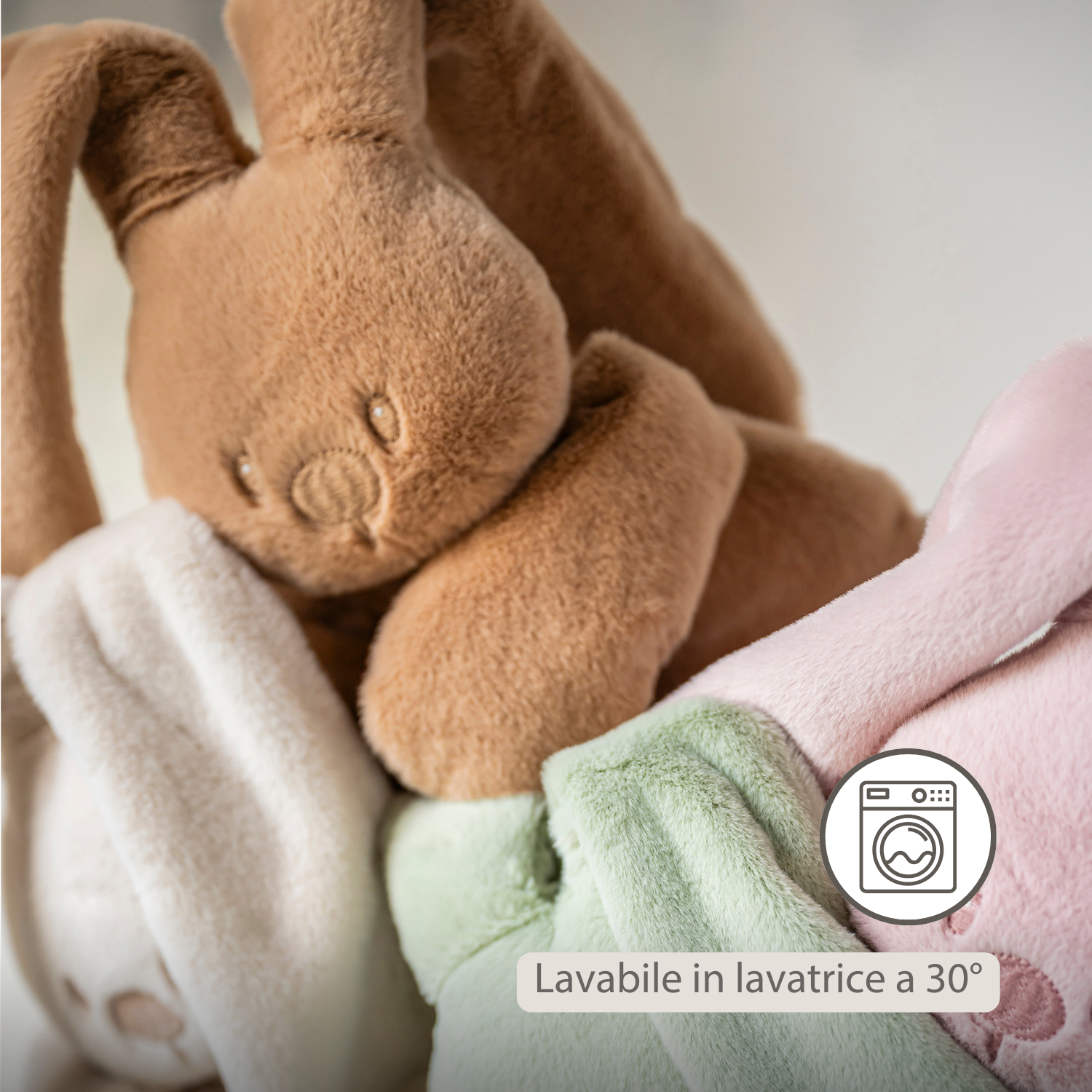 Lapidou Cuddly Rabbit - 30 cm - Soft Baby Plush - Warm Beige [IT]