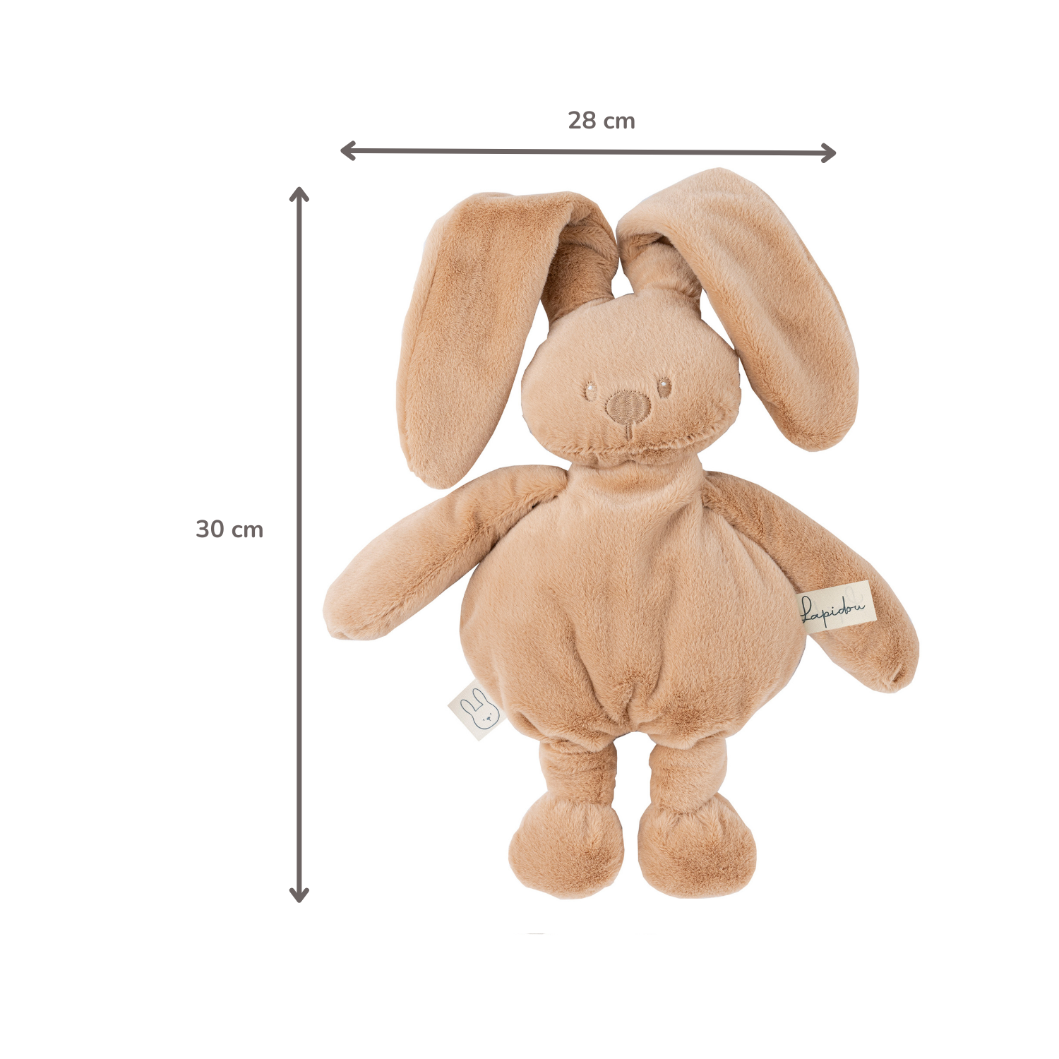 Lapidou Cuddly Rabbit - 30 cm - Soft Baby Plush - Warm Beige [IT]