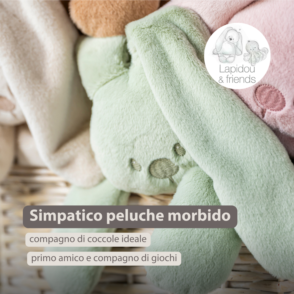 Lapidou Cuddly Rabbit - 30 cm - Soft Baby Plush - Linden Green [IT]