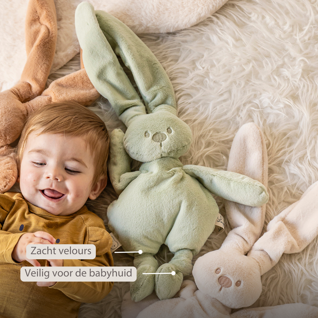 Lapidou Cuddly Rabbit - 30 cm - Soft Baby Plush - Linden Green [NL]
