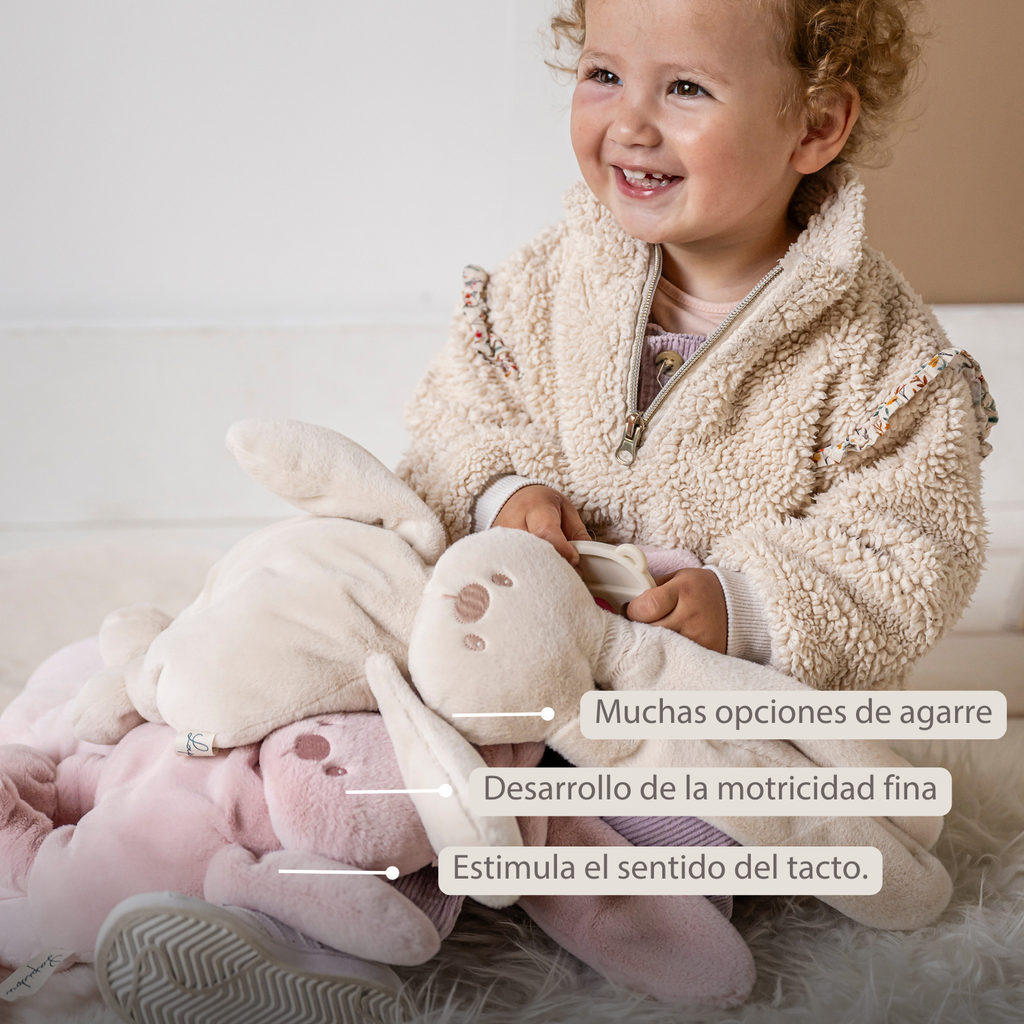 Lapidou Cuddly Rabbit - 30 cm - Soft Baby Plush - Powder Pink [ES]