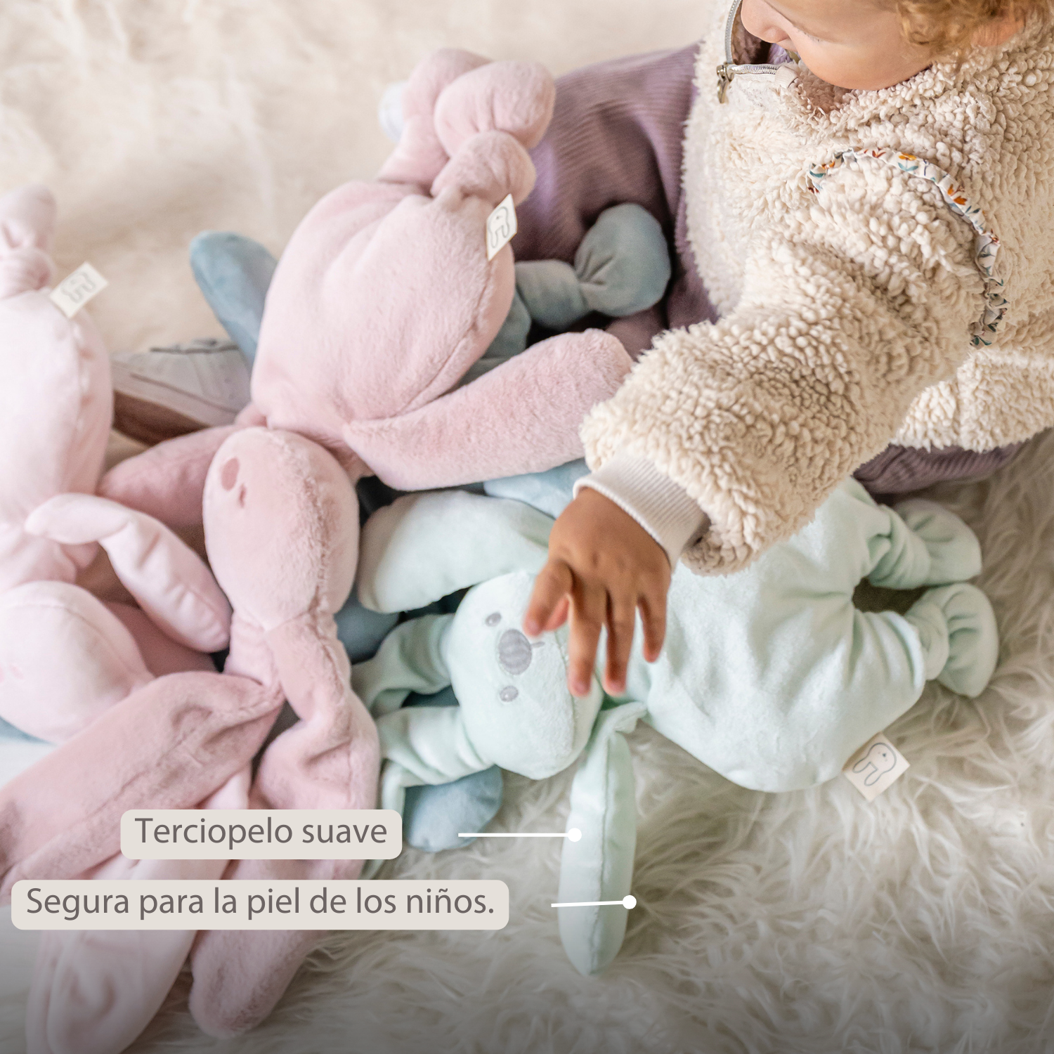 Lapidou Cuddly Rabbit - 30 cm - Soft Baby Plush - Powder Pink [ES]