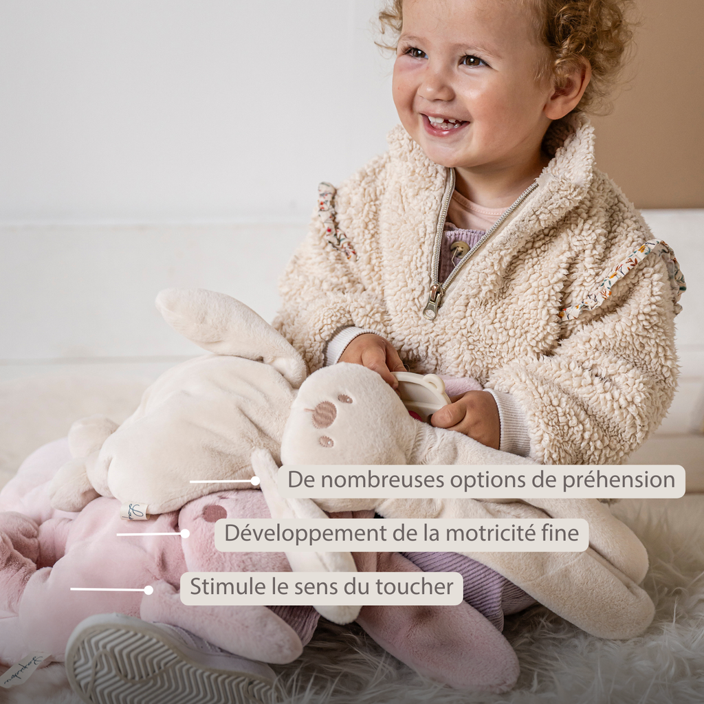 Lapidou Cuddly Rabbit - 30 cm - Soft Baby Plush - Powder Pink [FR]