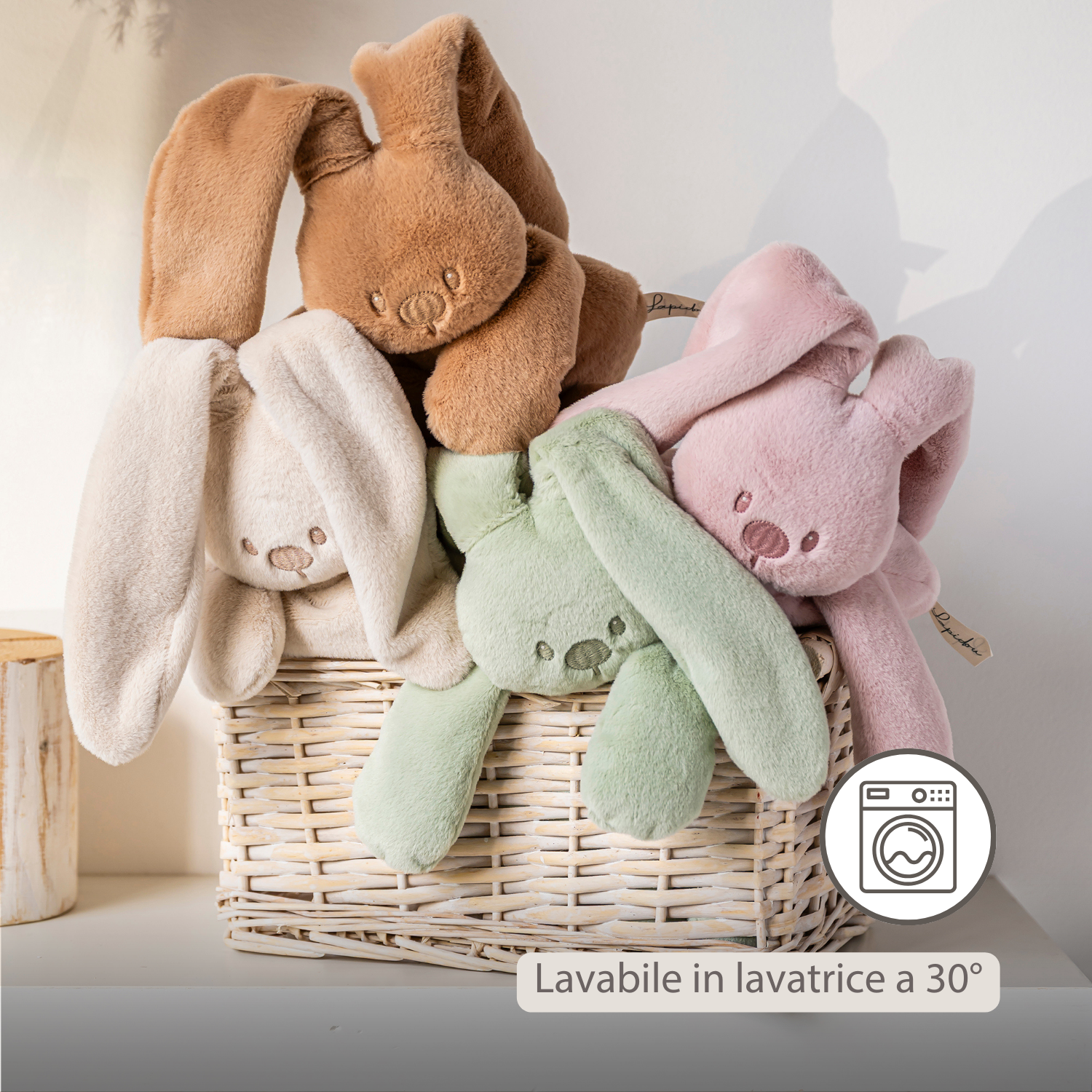 Lapidou Cuddly Rabbit - 30 cm - Soft Baby Plush - Powder Pink [IT]