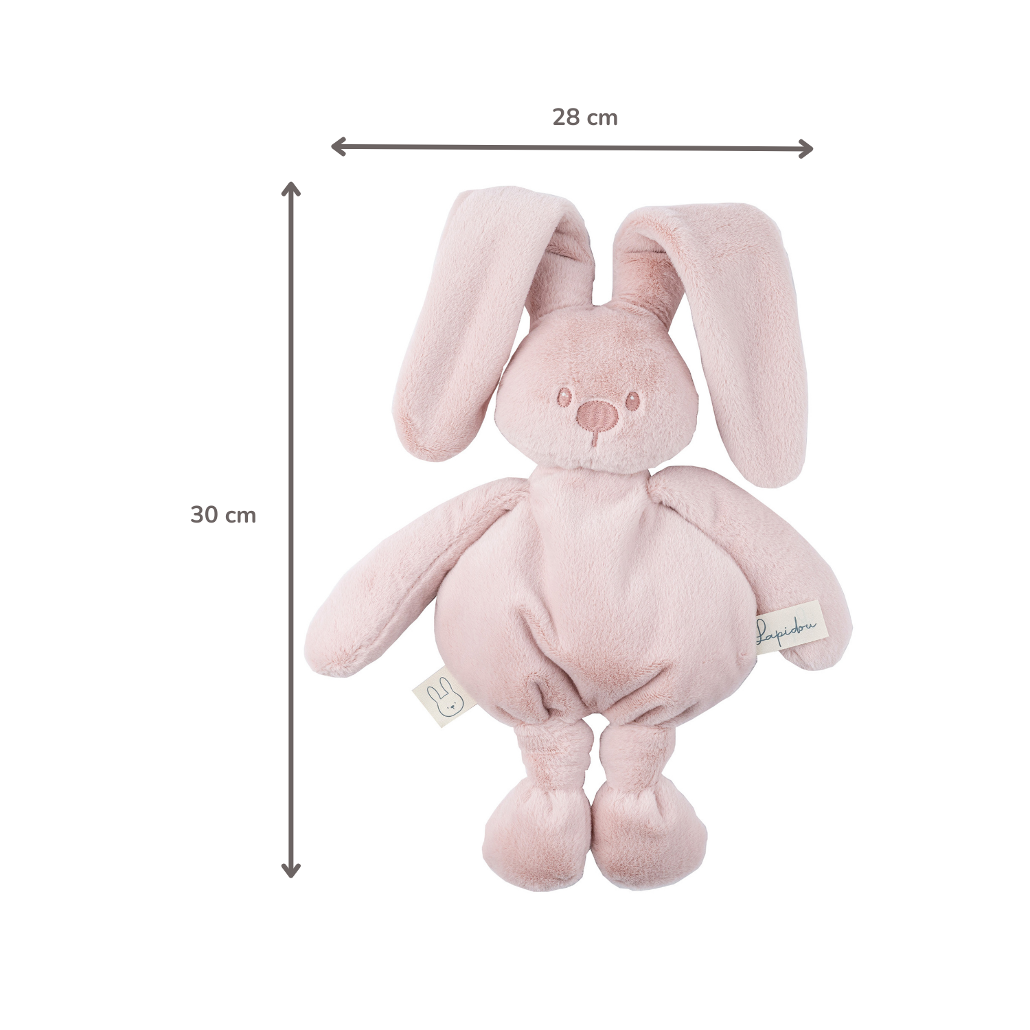 Lapidou Cuddly Rabbit - 30 cm - Soft Baby Plush - Powder Pink [IT]