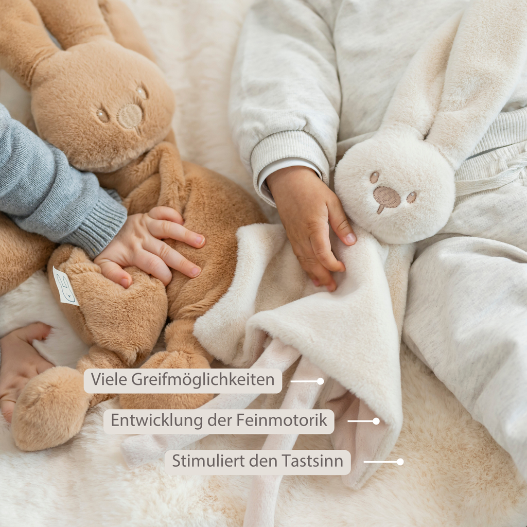 Lapidou Baby Comforter - 27 x 27 cm - Doudou Rabbit - Sand [DE]