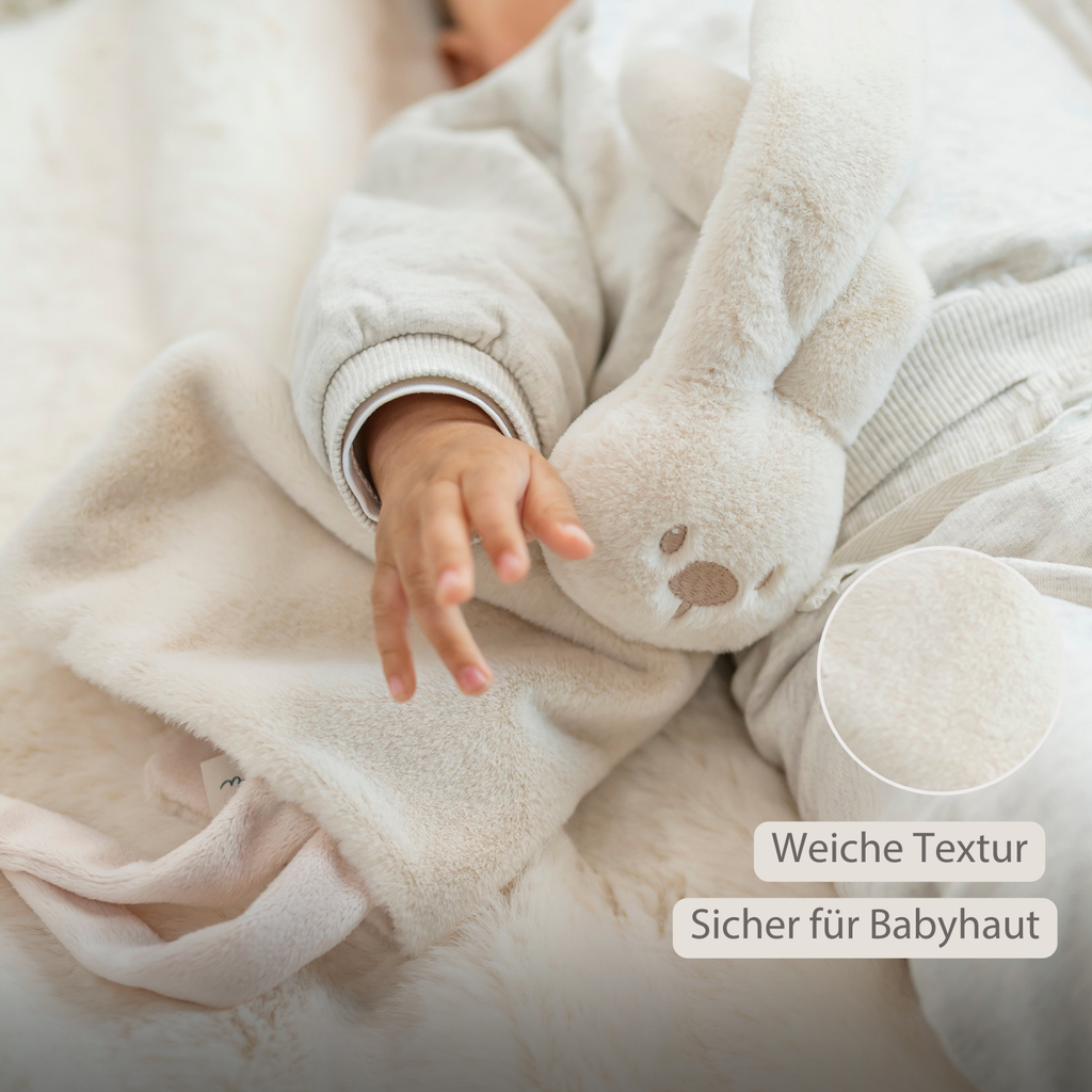 Lapidou Baby Comforter - 27 x 27 cm - Doudou Rabbit - Sand [DE]