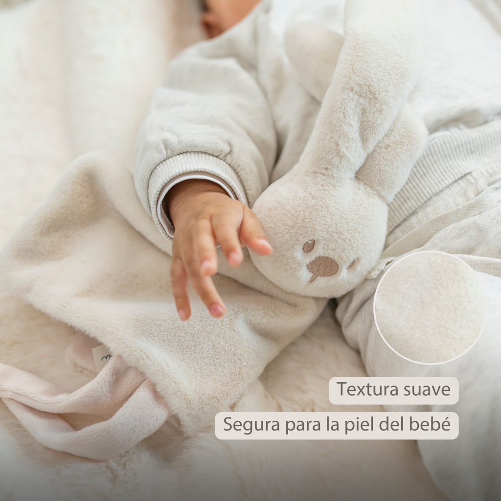 Lapidou Baby Comforter - 27 x 27 cm - Doudou Rabbit - Sand [ES]