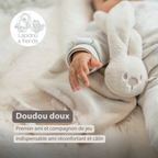 Lapidou Baby Comforter - 27 x 27 cm - Doudou Rabbit - Sand [FR]