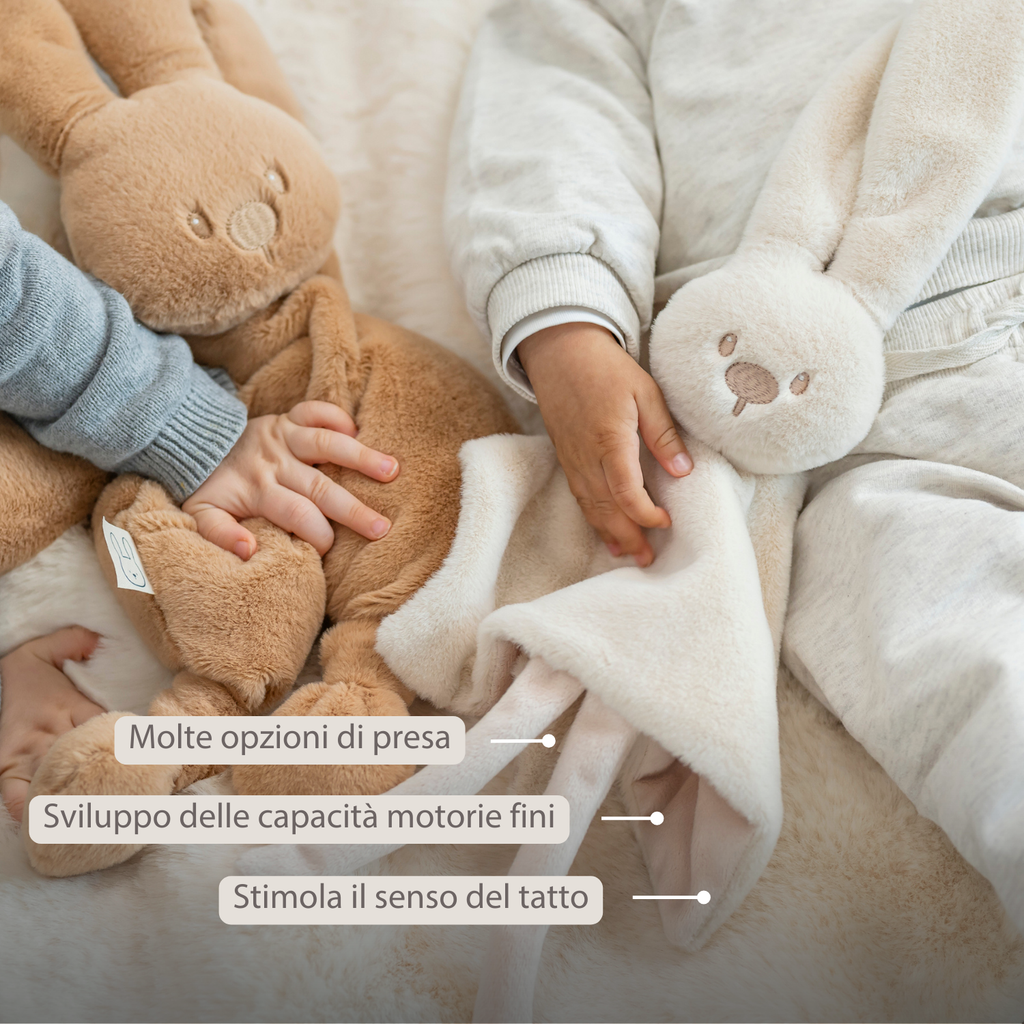 Lapidou Baby Comforter - 27 x 27 cm - Doudou Rabbit - Sand [IT]