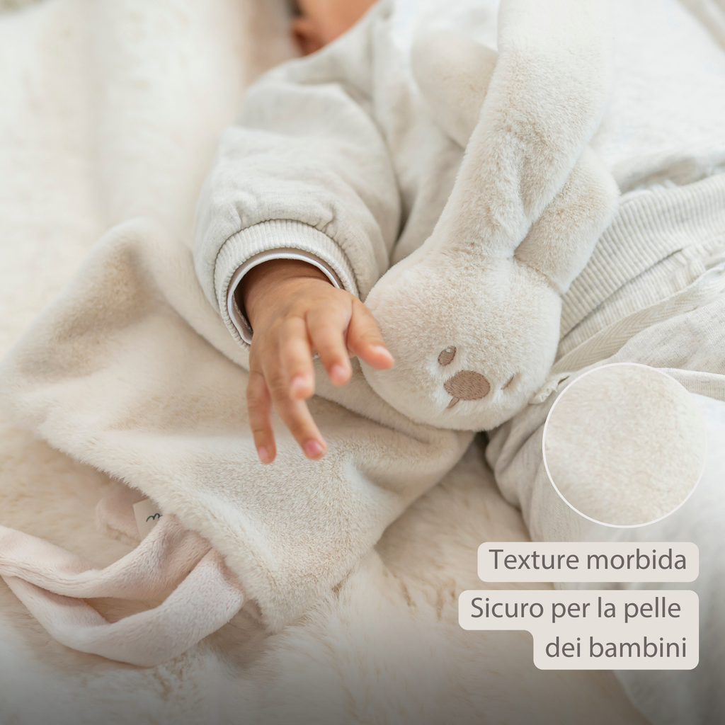 Lapidou Baby Comforter - 27 x 27 cm - Doudou Rabbit - Sand [IT]