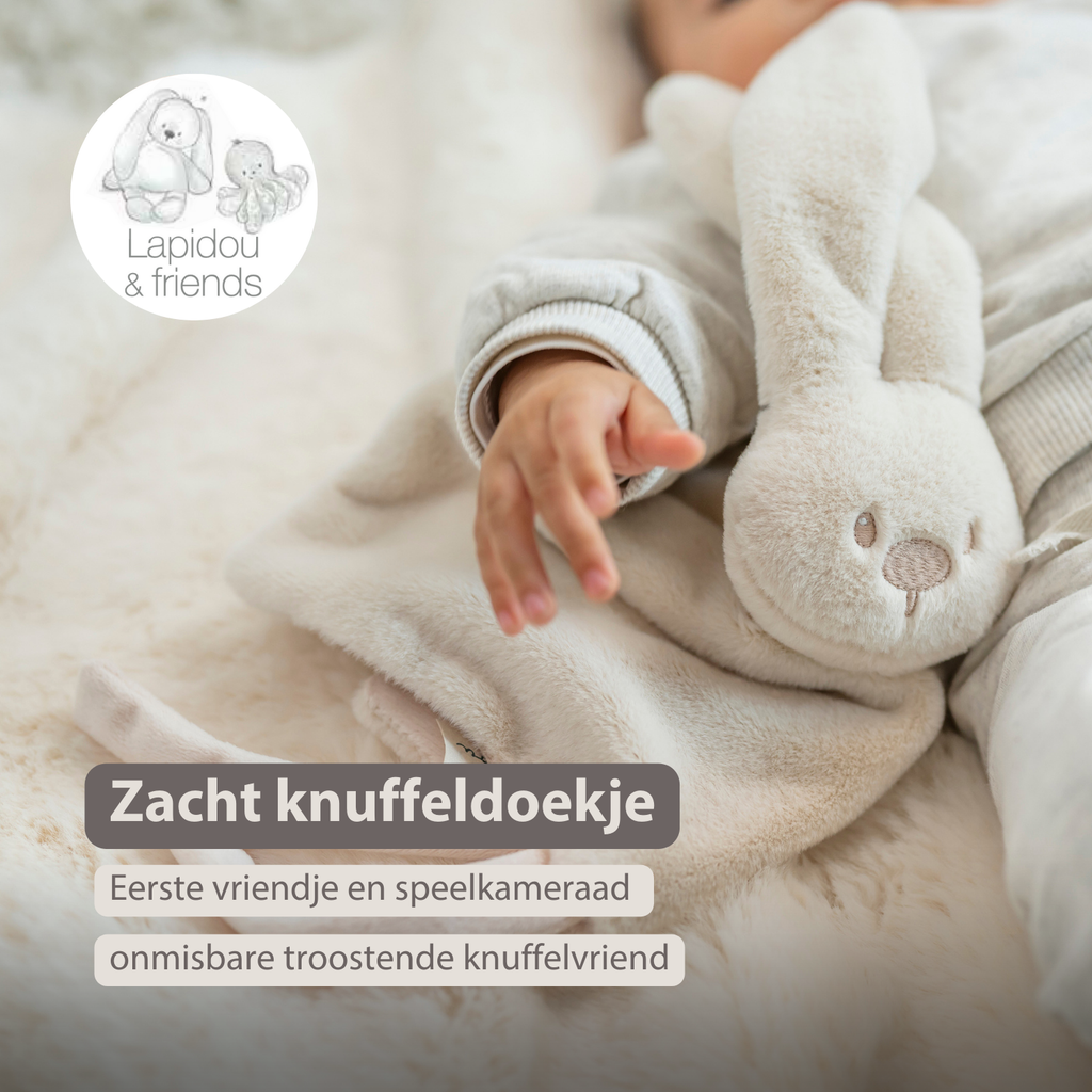 Lapidou Baby Comforter - 27 x 27 cm - Doudou Rabbit - Sand [NL]