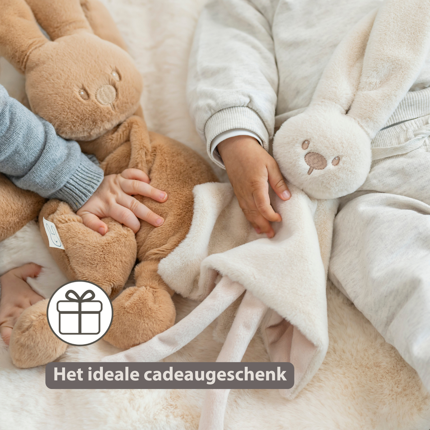 Lapidou Baby Comforter - 27 x 27 cm - Doudou Rabbit - Sand [NL]
