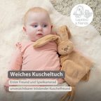 Lapidou Baby Comforter - 27 x 27 cm - Doudou Rabbit - Warm Beige [DE]