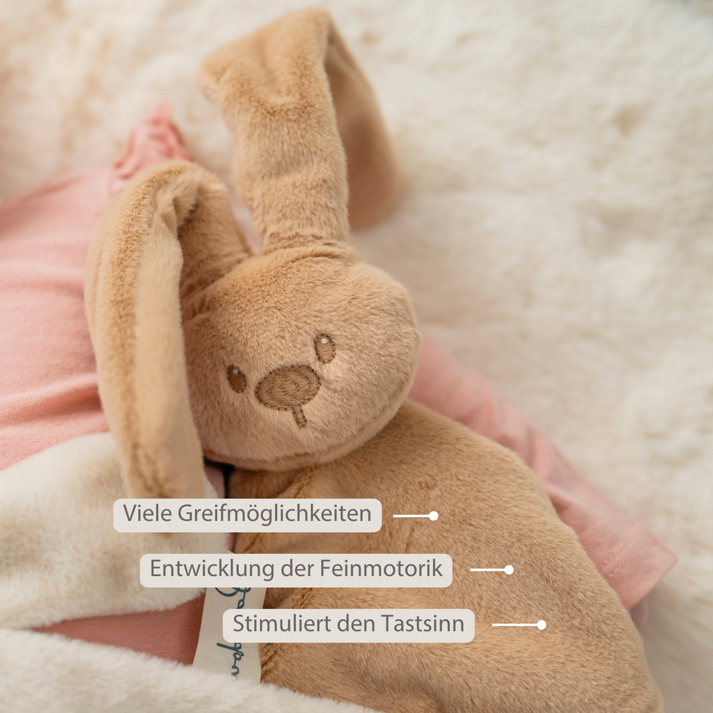 Lapidou Baby Comforter - 27 x 27 cm - Doudou Rabbit - Warm Beige [DE]