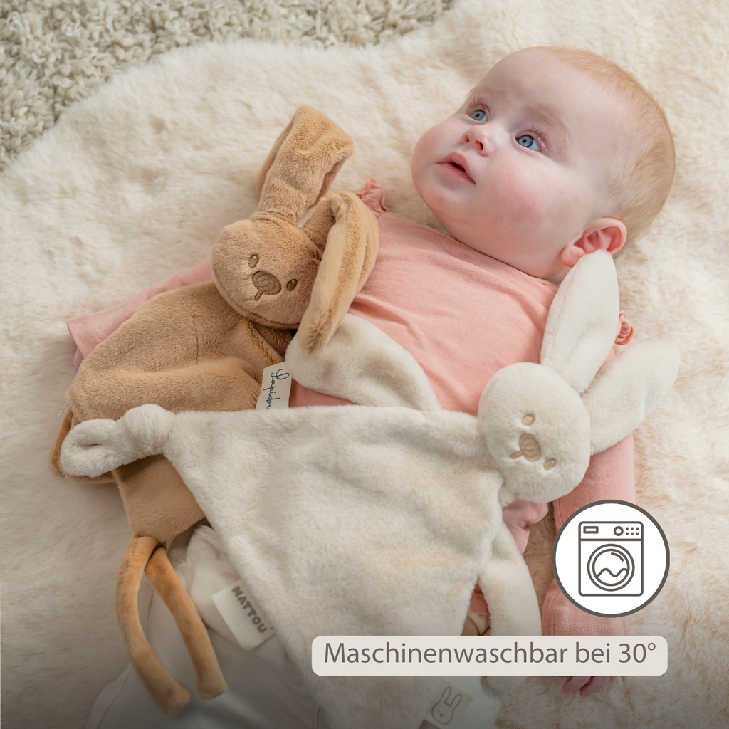 Lapidou Baby Comforter - 27 x 27 cm - Doudou Rabbit - Warm Beige [DE]