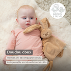 Lapidou Baby Comforter - 27 x 27 cm - Doudou Rabbit - Warm Beige [FR]