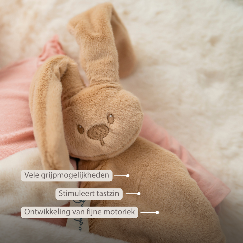 Lapidou Baby Comforter - 27 x 27 cm - Doudou Rabbit - Warm Beige [NL]