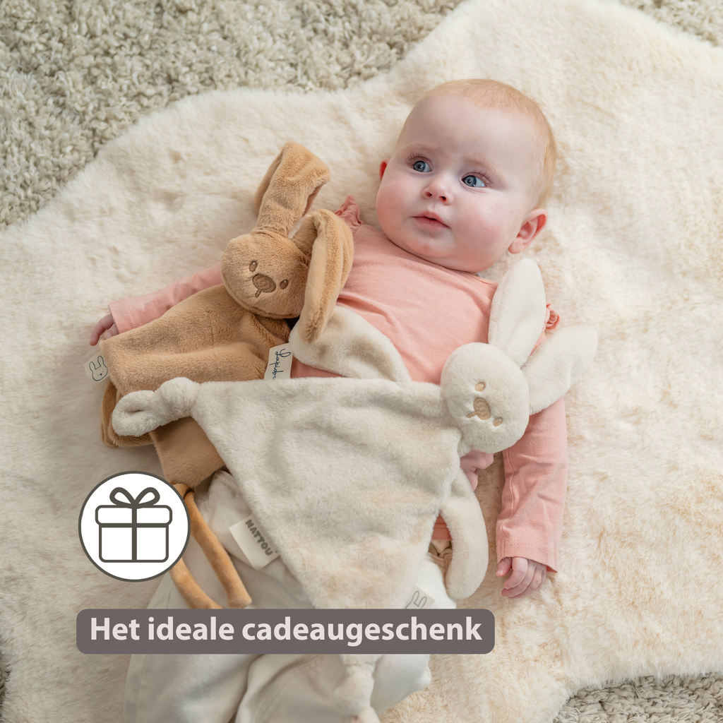 Lapidou Baby Comforter - 27 x 27 cm - Doudou Rabbit - Warm Beige [NL]