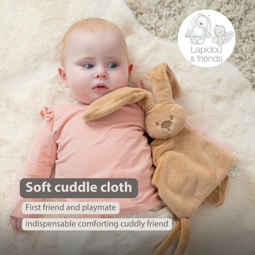 Lapidou Baby Comforter - 27 x 27 cm - Doudou Rabbit - Warm Beige [EN]