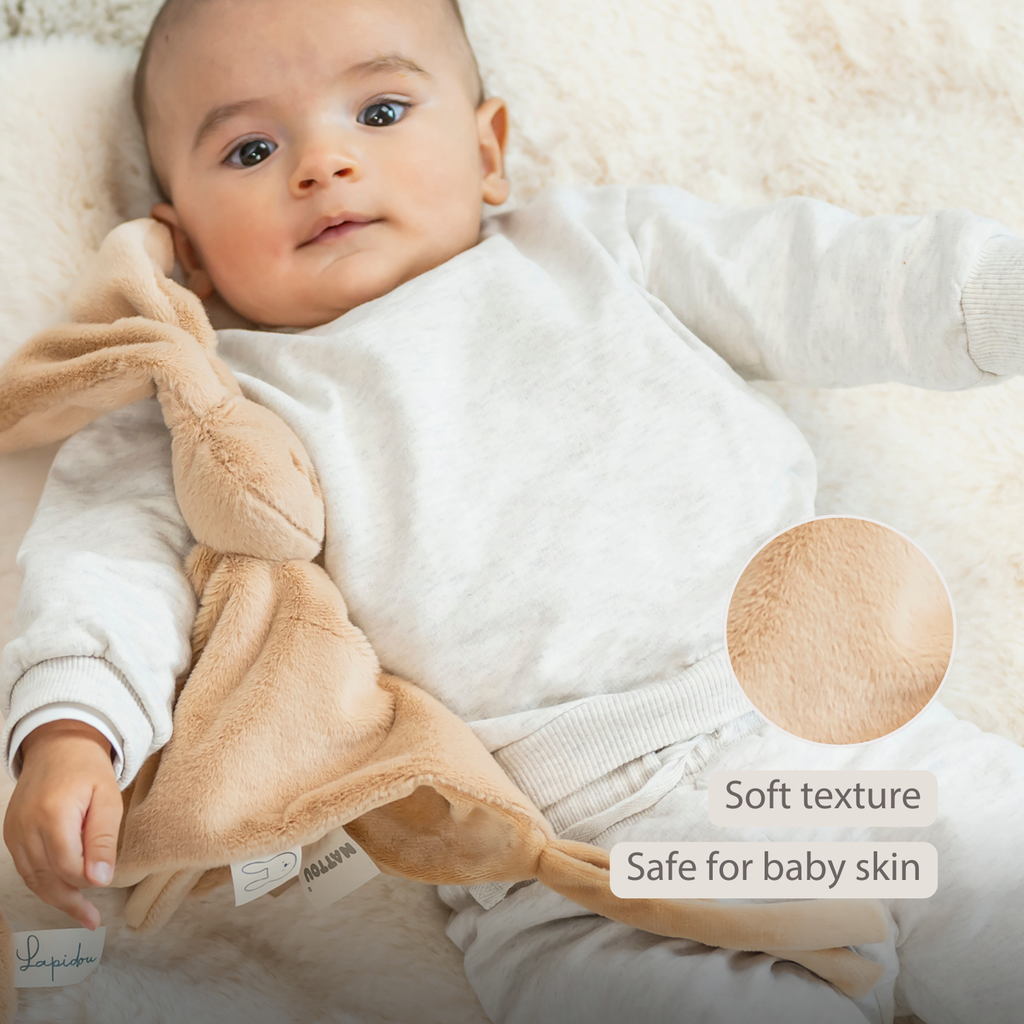 Lapidou Baby Comforter - 27 x 27 cm - Doudou Rabbit - Warm Beige [EN]
