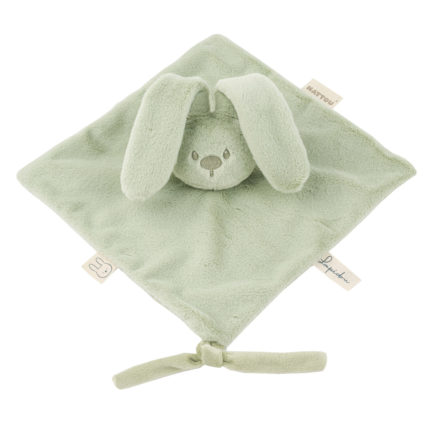 Lapidou Baby Comforter - 27 x 27 cm - Doudou Rabbit - Linden Green [ES]