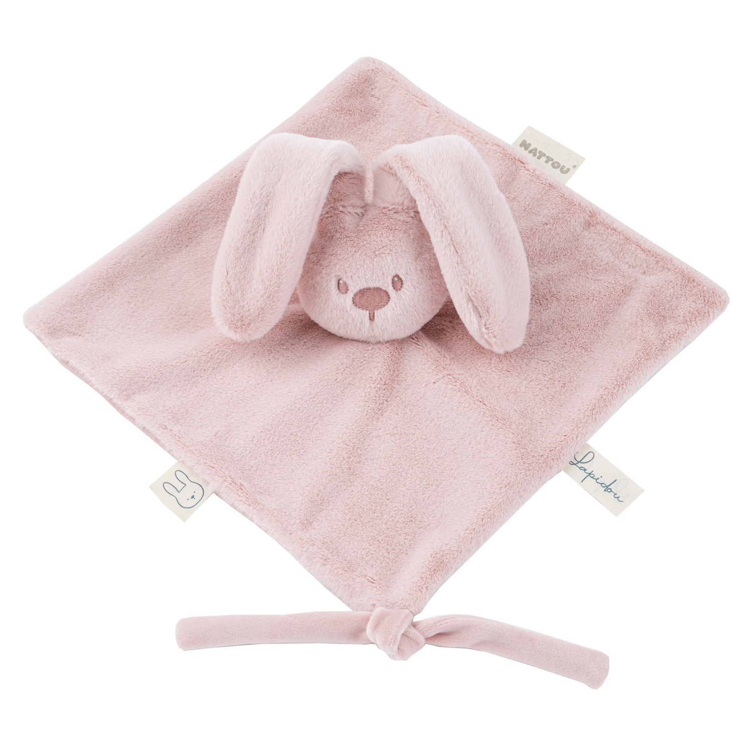 Lapidou Baby Comforter - 27 x 27 cm - Doudou Rabbit - Powder Pink [ES]