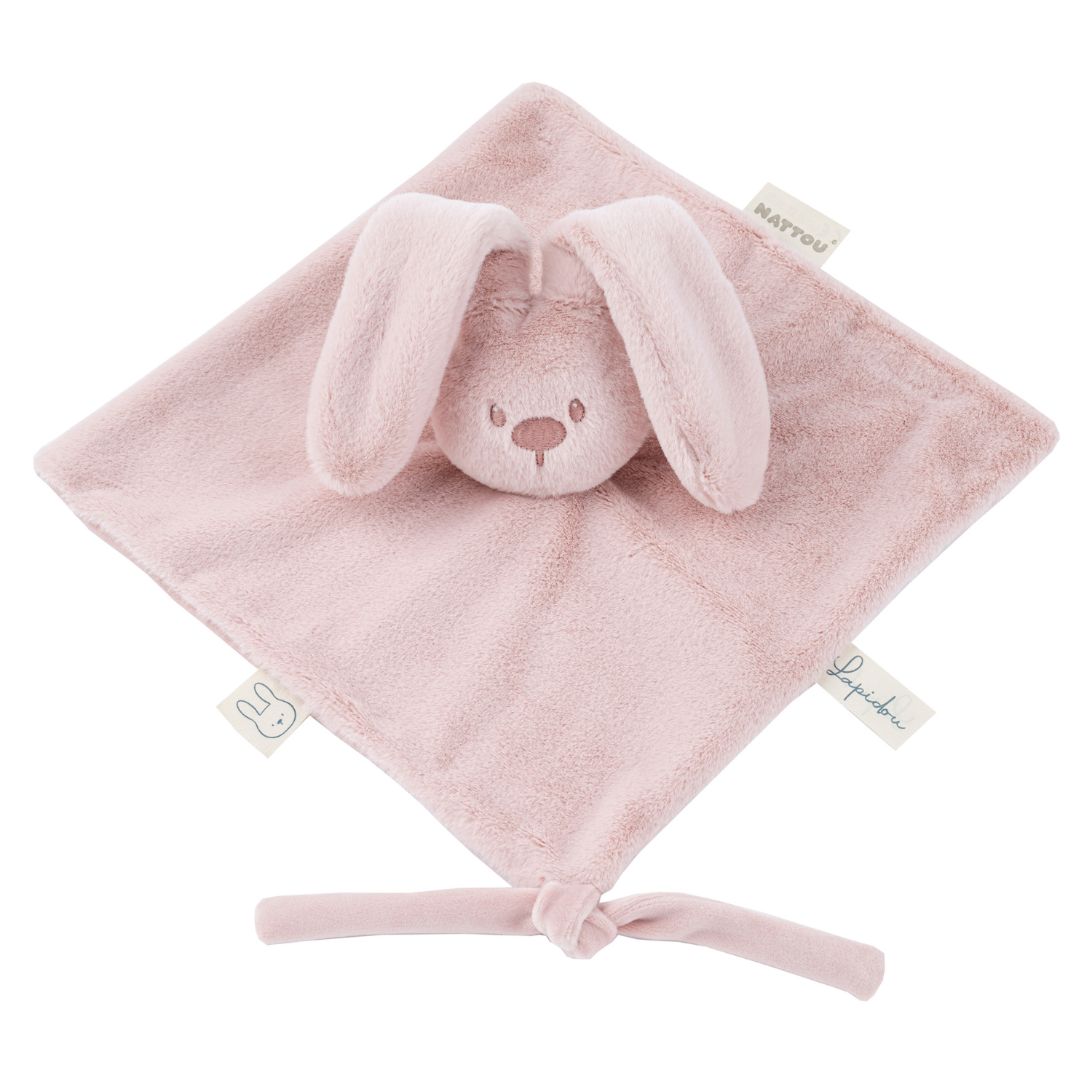 Lapidou Baby Comforter - 27 x 27 cm - Doudou Rabbit - Powder Pink [FR]