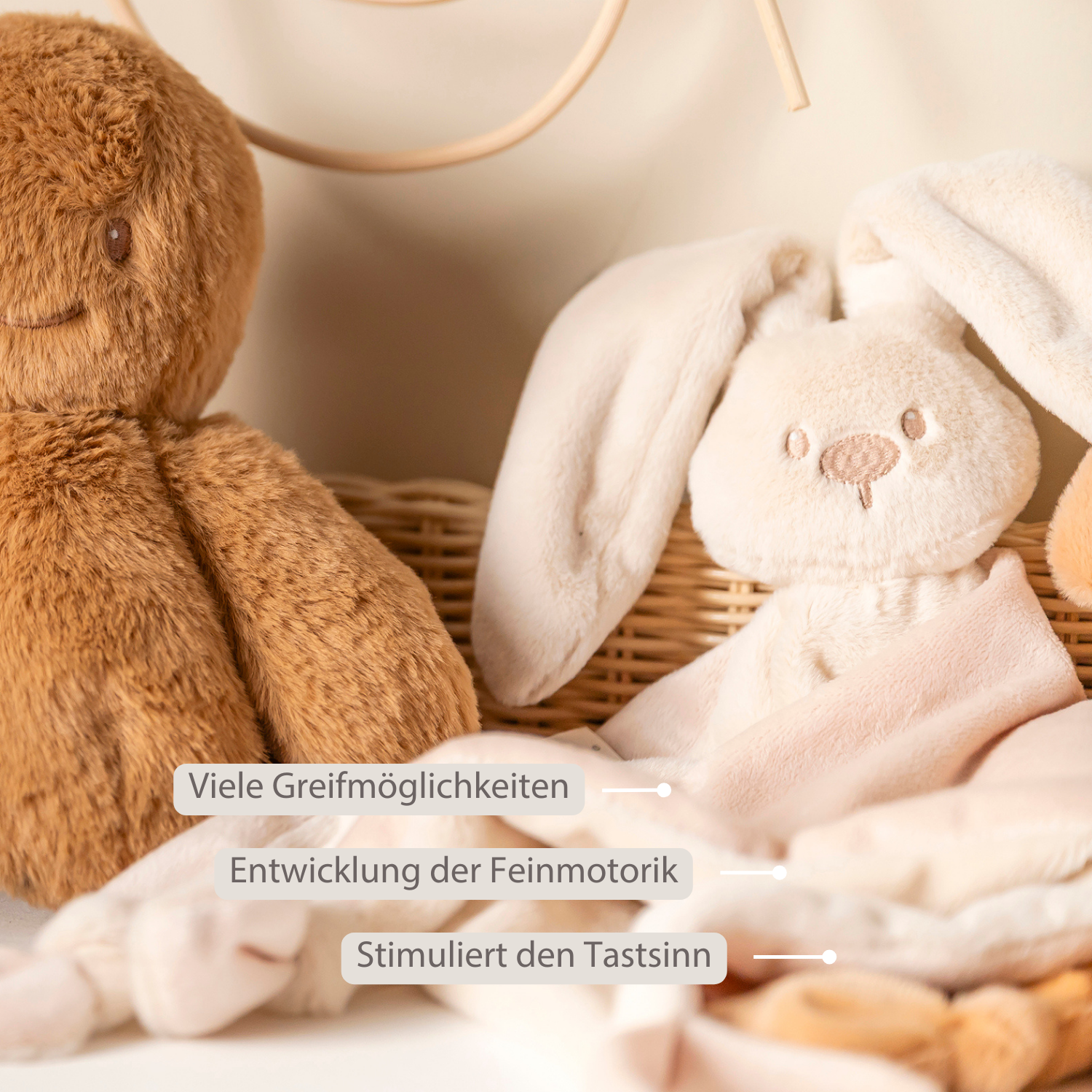 Lapidou Baby Comforter - 65 x 40 cm - Doudou Rabbit - Sand [DE]