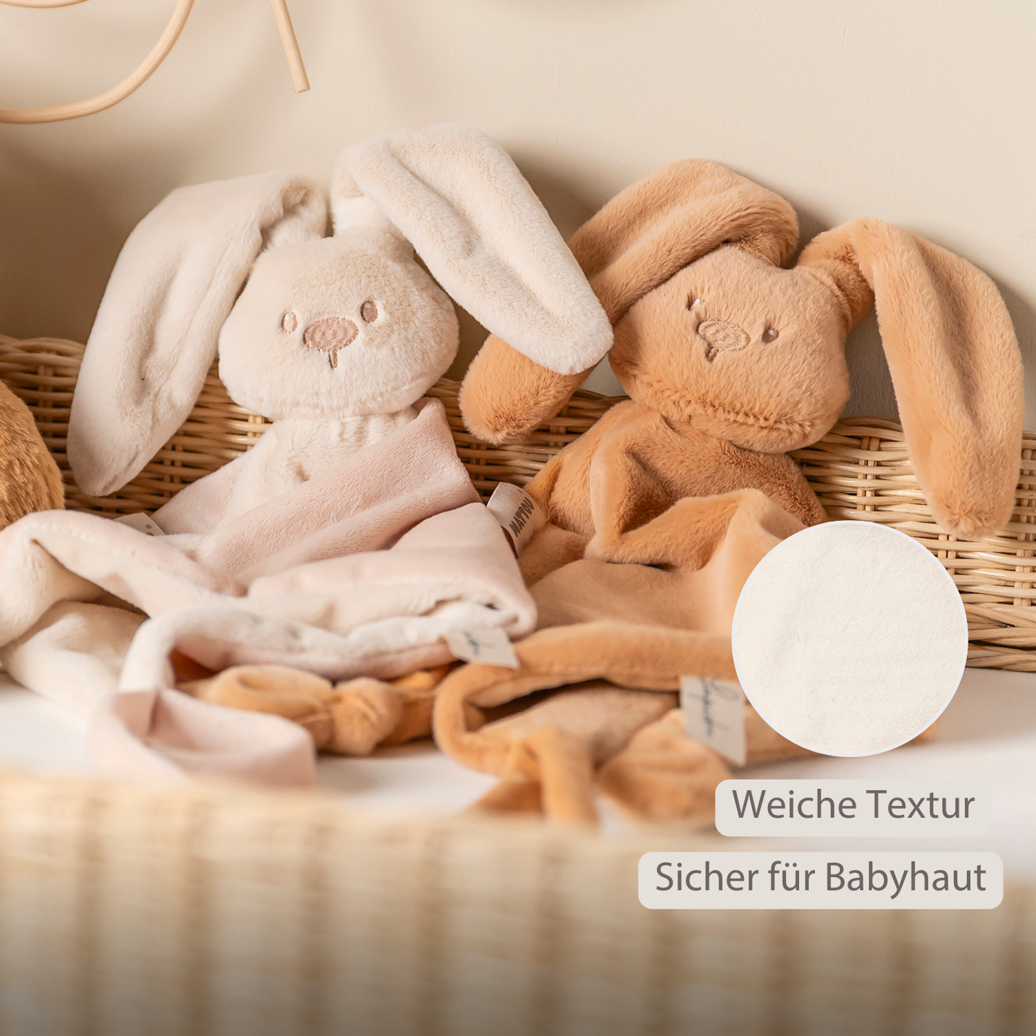 Lapidou Baby Comforter - 65 x 40 cm - Doudou Rabbit - Sand [DE]