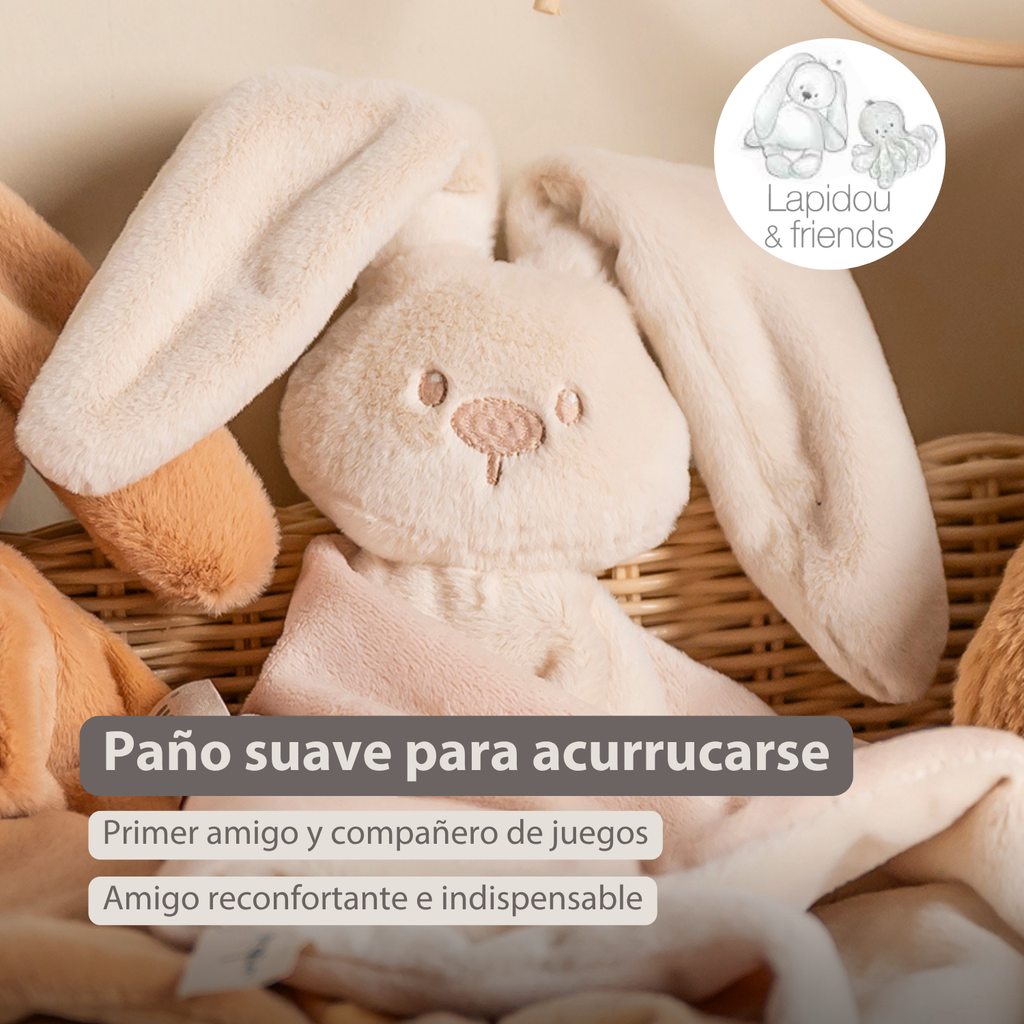 Lapidou Baby Comforter - 65 x 40 cm - Doudou Rabbit - Sand [ES]