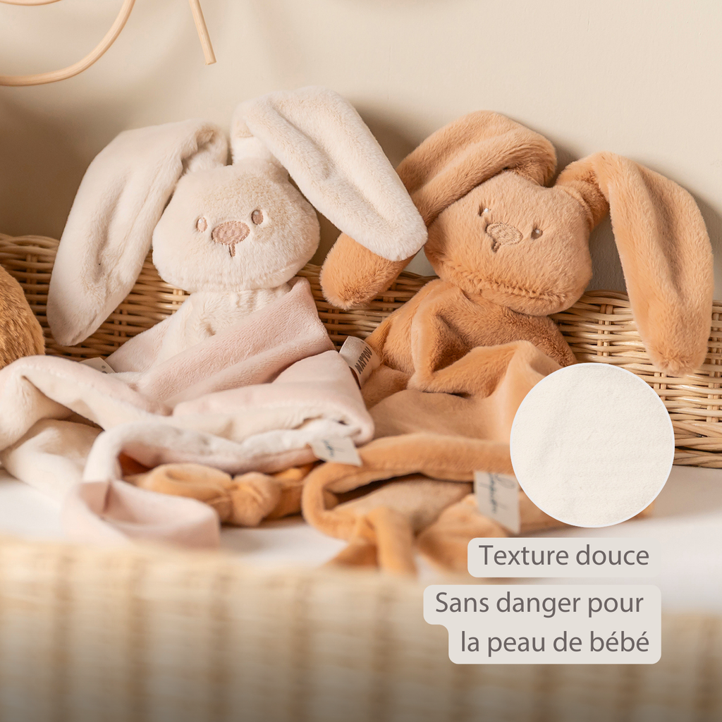 Lapidou Baby Comforter - 65 x 40 cm - Doudou Rabbit - Sand [FR]
